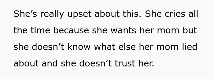 Text about an autistic child upset and crying, feeling betrayed after discovering mom&rsquo;s supposed work trip was a vacation.
