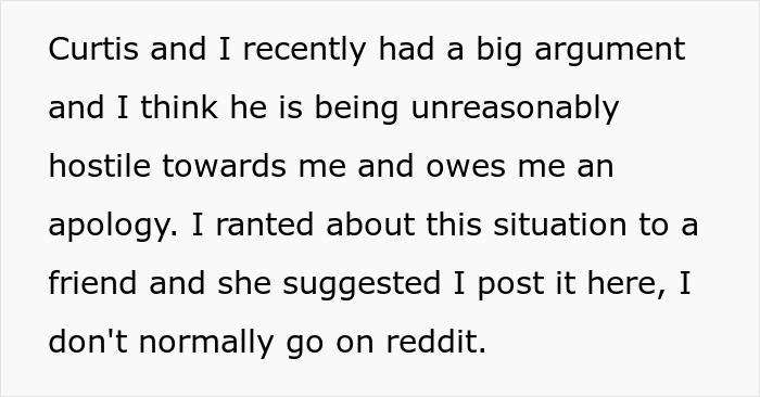 Text excerpt about a woman calling out her brother for being controlling after he labels her the golden child.