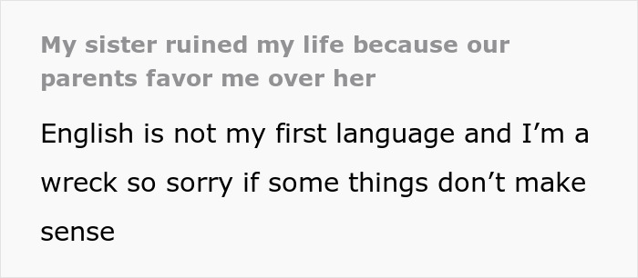Text post showing a woman’s life turns upside down after her petty sister decides to ruin her life instead of therapy. Text post showing a woman’s life turns upside down after her petty sister decides to ruin her life instead of therapy.