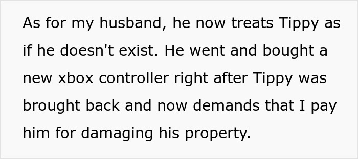 Manchild plays games ignoring son crying over lost dog while furious wife declares console trash day at home.