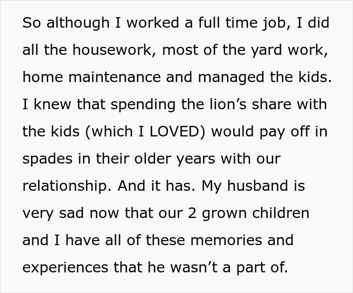 Alt text: Wife describes managing housework and kids while making more money, concerned about husband feeling emasculated.