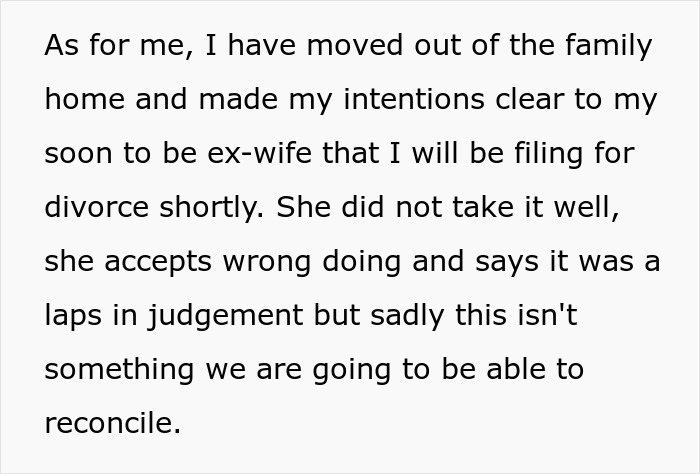 Text excerpt describing a husband planning divorce after wife disposed of his Pok&eacute;mon card collection.