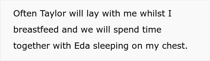 Text excerpt about breastfeeding and bonding with newborn, relating to 11-year-old acting beyond creepy around stepsister.