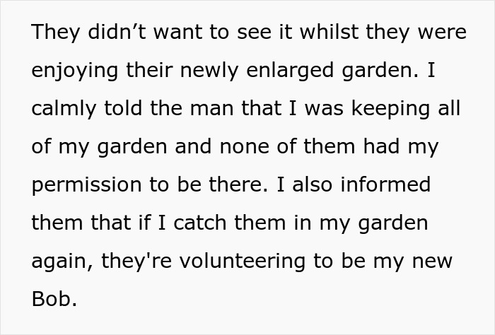 Man turns on Karen mode to confront neighbors who think the whole block belongs to them over garden boundaries.
