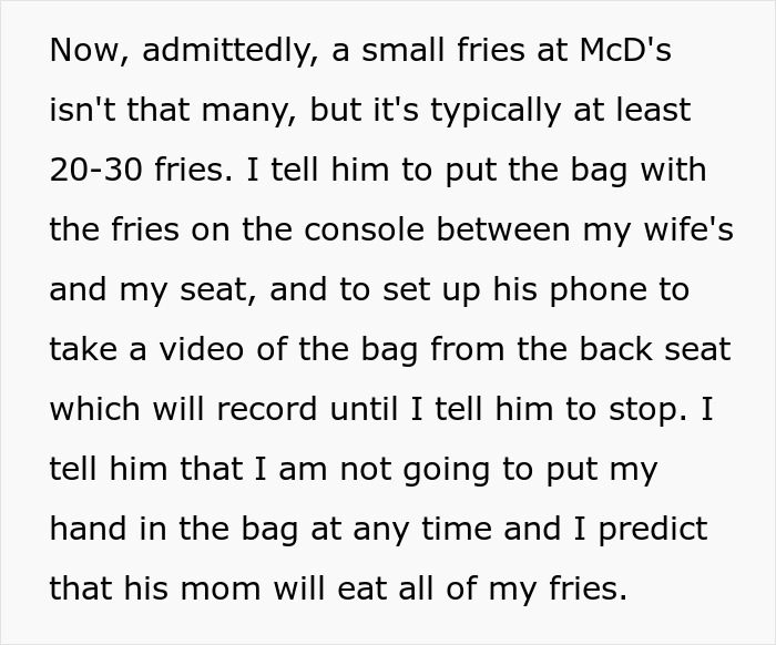 Man films his wife secretly to prove she eats all his fries, capturing family drama over fast-food snack dispute. Man films his wife secretly to prove she eats all his fries, capturing family drama over fast-food snack dispute.