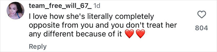 Comment praising someone for treating their daughter equally despite differences, related to Farrah Abraham pelvic tattoo controversy. Comment praising someone for treating their daughter equally despite differences, related to Farrah Abraham pelvic tattoo controversy.