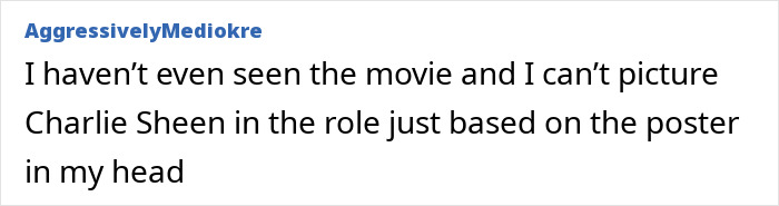 Screenshot of a user comment discussing Charlie Sheen's role, related to Emilio Estevez and Tom Cruise news. Screenshot of a user comment discussing Charlie Sheen's role, related to Emilio Estevez and Tom Cruise news.
