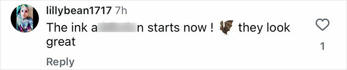 Screenshot of Instagram comment praising a pelvic tattoo, related to Farrah Abraham's 16-year-old daughter controversy. Screenshot of Instagram comment praising a pelvic tattoo, related to Farrah Abraham's 16-year-old daughter controversy.