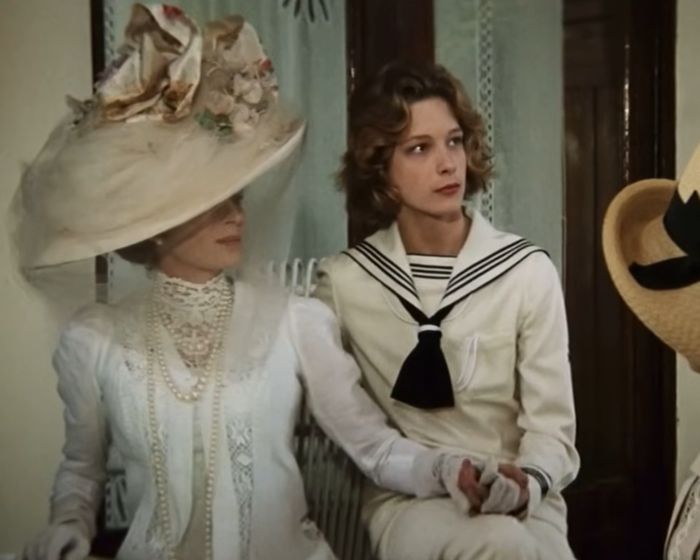 Young actor known as the most beautiful boy in the world wearing vintage sailor outfit in period drama scene