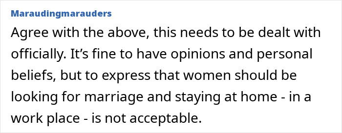 Comment from online forum discussing a religious man making work life insufferable by pushing beliefs on coworkers.