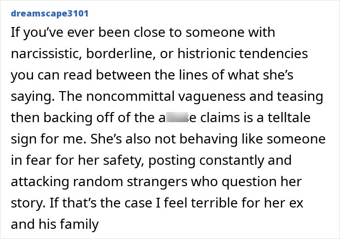 Text post from user dreamscape3101 discussing behavior patterns related to narcissistic tendencies in a personal context. Text post from user dreamscape3101 discussing behavior patterns related to narcissistic tendencies in a personal context.