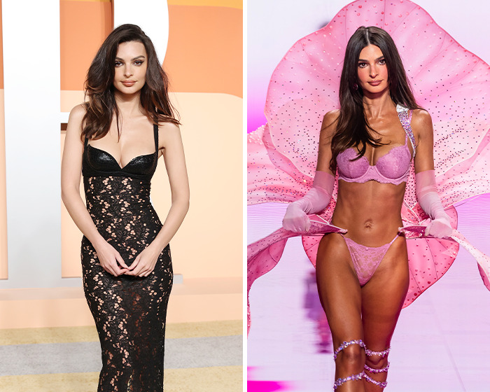 Victoria's Secret model before-and-after photos highlighting criticism over the amount of fake tan used.