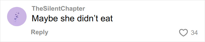 Comment saying maybe she didn&rsquo;t eat, reacting to Bella Hadid revealing how much her Victoria&rsquo;s Secret angel wings weighed.