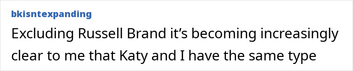 Text post discussing brain damage jokes related to Katy Perry and Justin Trudeau's space journey with a username above.