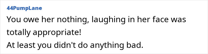 Comment text on a white background expressing support, related to a pregnant woman crushed after bestie and ex humiliate her.