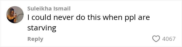 Comment from user Suleikha Ismail expressing disapproval amid billionaire influencer Hermès shopping haul backlash. Comment from user Suleikha Ismail expressing disapproval amid billionaire influencer Hermès shopping haul backlash.