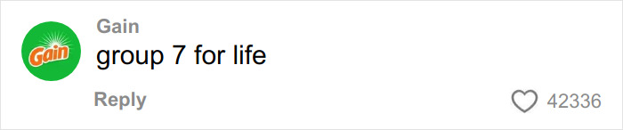 Screenshot of a TikTok comment saying group 7 for life, highlighting the viral trend behind group 7 blowing up on TikTok.