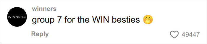 Social media comment praising group 7 with a thoughtful emoji, highlighting why group 7 is blowing up on TikTok.
