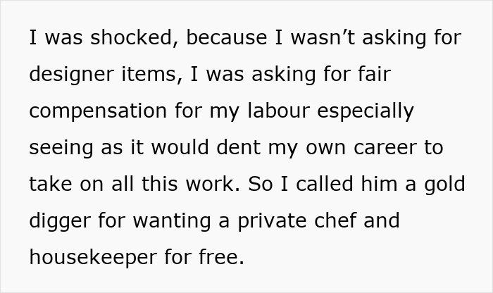 Alt text: Woman called a gold digger for wanting fair chores, leaves boyfriend as he begs for rent money.