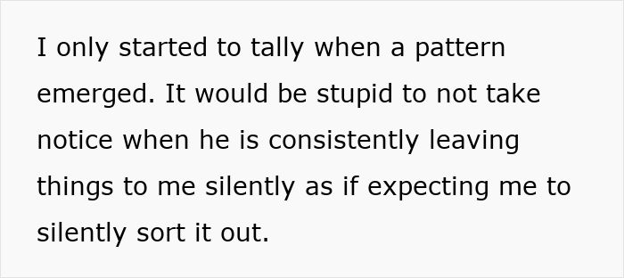 Text excerpt about a woman called a gold digger for wanting fair chores while her boyfriend begs for rent money.