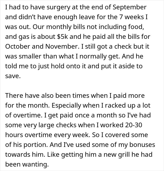 Text excerpt discussing a woman called a gold digger over fair chores and rent money disputes with her boyfriend.