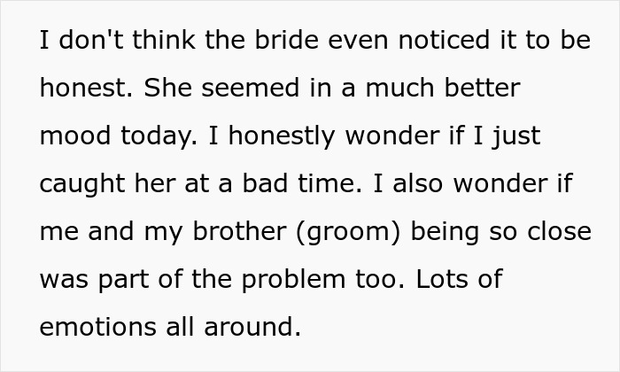 Bridesmaid doing her nails before wedding while the bride becomes self-conscious and upset about the situation.