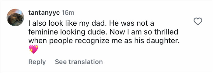 Screenshot of a social media comment by Bruce Willis' daughter addressing recognition and identity online. Screenshot of a social media comment by Bruce Willis' daughter addressing recognition and identity online.