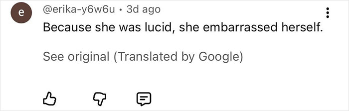 Comment on social media by user erika-y6w6u discussing Miss Panama's painfully awkward onstage fail that left viewers mortified.