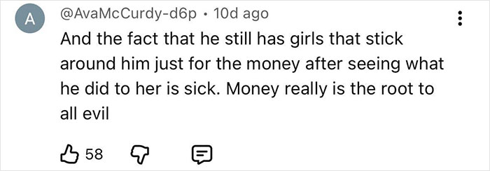 Comment highlighting disturbing new details after adult star breaks silence on split from YouTube prankster shared online.