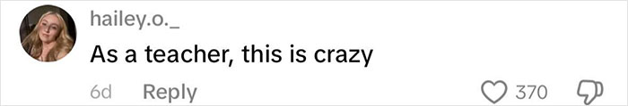 Comment on social media from user hailey.o_ stating "As a teacher, this is crazy" with 370 likes, related to dad discovering Life Of Charlie Kirk homework.