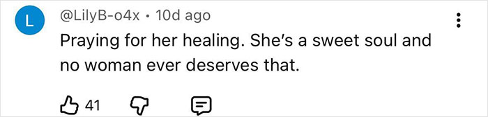 Comment expressing support and healing for adult star following split from YouTube prankster in a social media post.