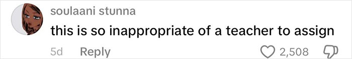 Comment on social media saying this is inappropriate of a teacher to assign, related to dad discovering life of Charlie Kirk homework.