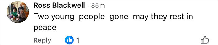 Facebook comment expressing condolences for a couple found lifeless in car days before wedding anniversary.