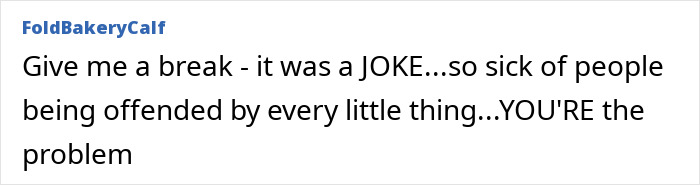 Comment from FoldBakeryCalf expressing frustration about people being easily offended, linked to Kristen Bell triggering post backlash.