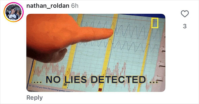 Hand pointing at a graph screen with text no lies detected, related to Kim Kardashian moon landing rant and public mockery.