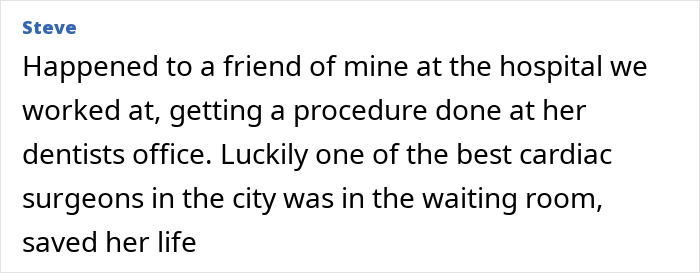 Comment by Steve describing an incident involving a morbidly obese patient at a dentist's office.