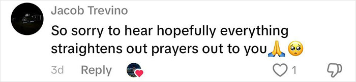 Comment expressing sympathy and prayers for a student caught in the Olive Garden hoax controversy. Comment expressing sympathy and prayers for a student caught in the Olive Garden hoax controversy.