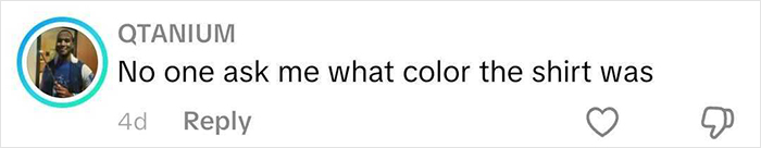 Screenshot of a social media comment discussing the color of a shirt, related to Chris Evans in a jock strap.