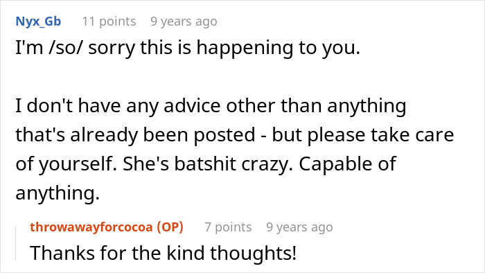 Screenshot of an online forum discussing parents lied about food allergies causing no contact with daughter.