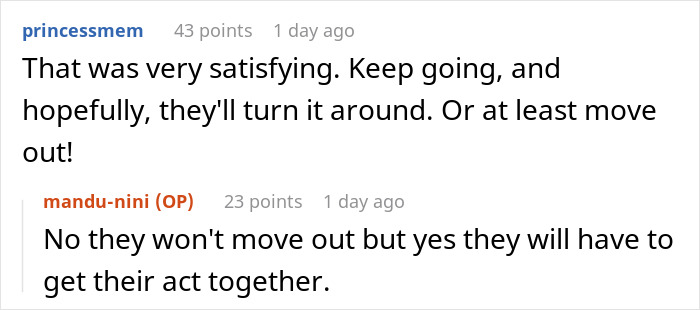 Reddit users discussing a woman gleaming as her cousin&rsquo;s wife struggles after quitting free babysitting.