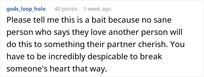 Screenshot of a Reddit comment expressing disbelief over a wife throwing away her husband's Pok&eacute;mon card collection.