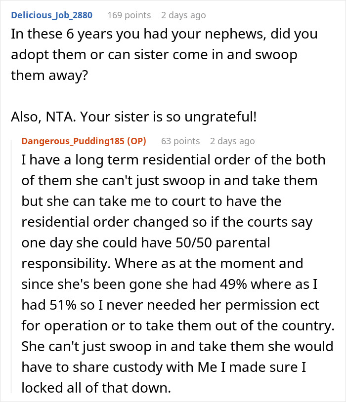 Reddit conversation about mom abandoning kids and 23-year-old sister&rsquo;s role in raising them six years later.