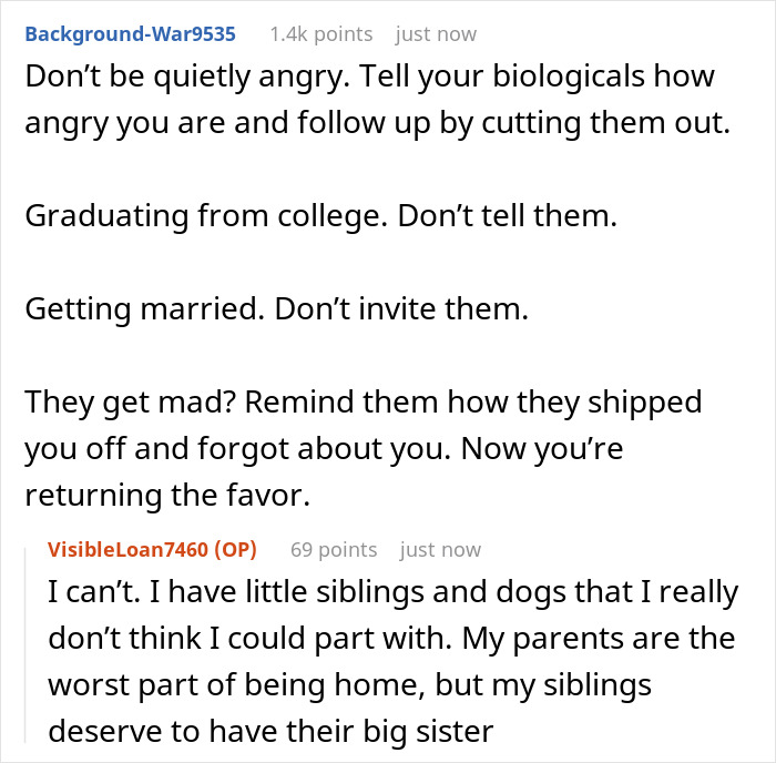 Text conversation about anger toward parents after being sent to boarding school, reflecting teen&rsquo;s emotional struggle.