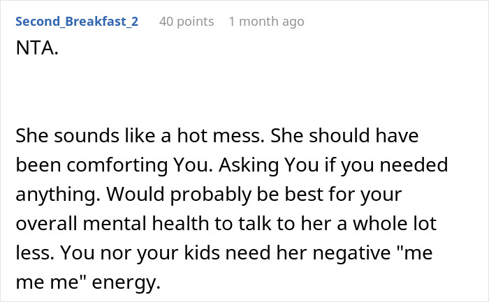 Reddit comment discussing mother accusing daughter of kidnapping after lack of updates during child&rsquo;s procedure.