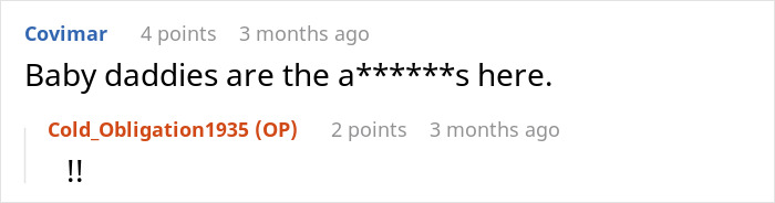 Screenshot of an online comment thread discussing a woman ending a friendship due to being a bestie bank for a friend with multiple kids and dads.