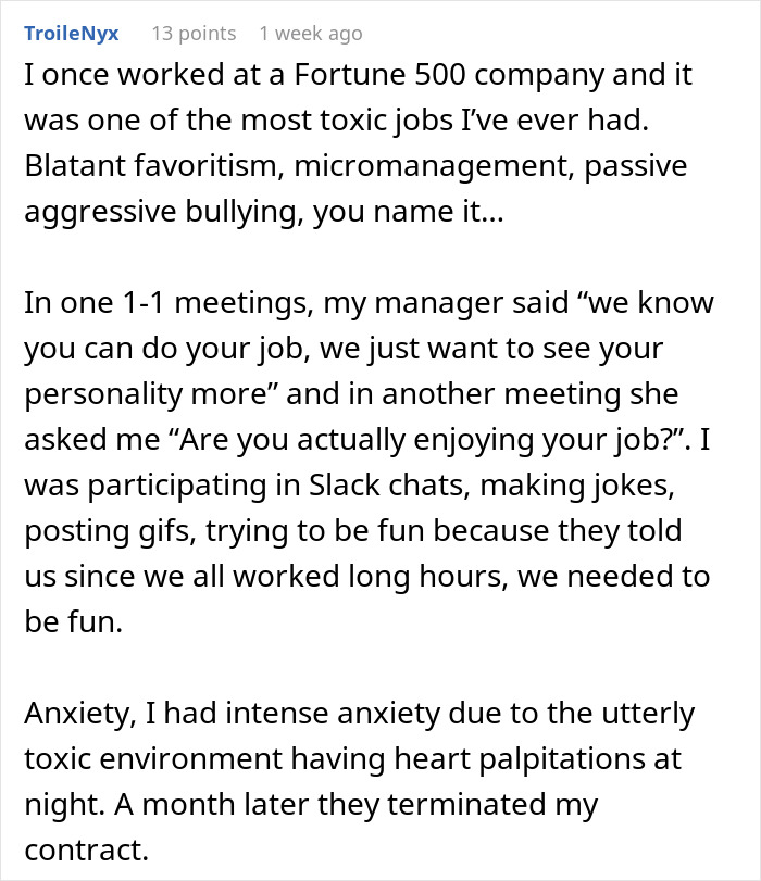 Alt text: Worker goes above and beyond but is told she&rsquo;s not doing enough in a toxic, micromanaged work environment.