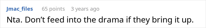 Screenshot of a Reddit comment advising not to engage in drama after inviting some members of a friend group for dinner.