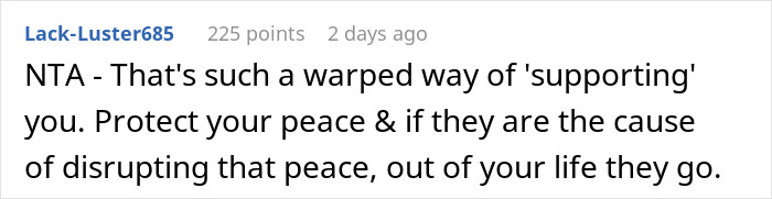 Reddit comment discussing drama and conflict over a bizarre fake adoption family plan causing tension.