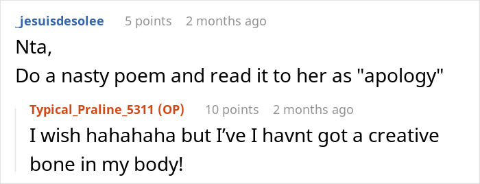 Screenshot of an online forum conversation about a golden child cousin overshadowing a teen's celebration.