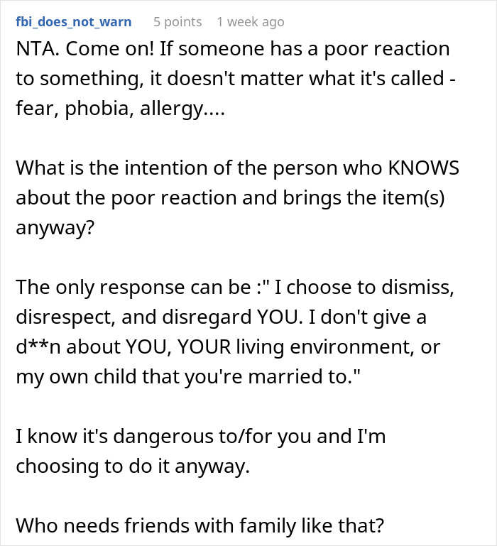 Comment discussing a monster-in-law putting DIL's life in danger leading to police escort and home ban.